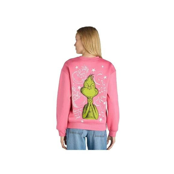 The Grinch Womens Graphic Christmas Sweatshirt Medium 8-10 Pink - Picture 2 of 8